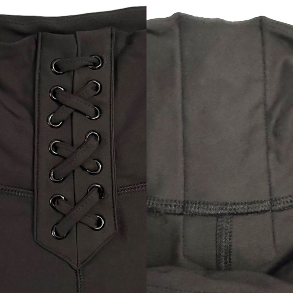 WeWoreWhat Lace Up Detail Black Biker Shorts High Rise 6" Inseam Extra Small XS - Picture 14 of 16